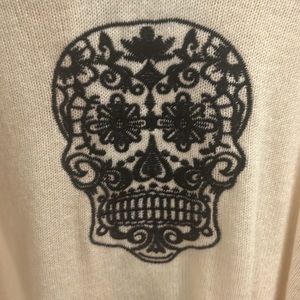 Skull Cashmere open cardigan beautiful detail skull knit